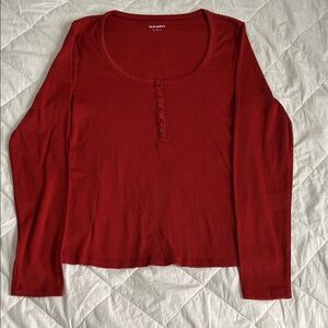 ❄️Old Navy Rust Red Long Sleeve Henley Tee